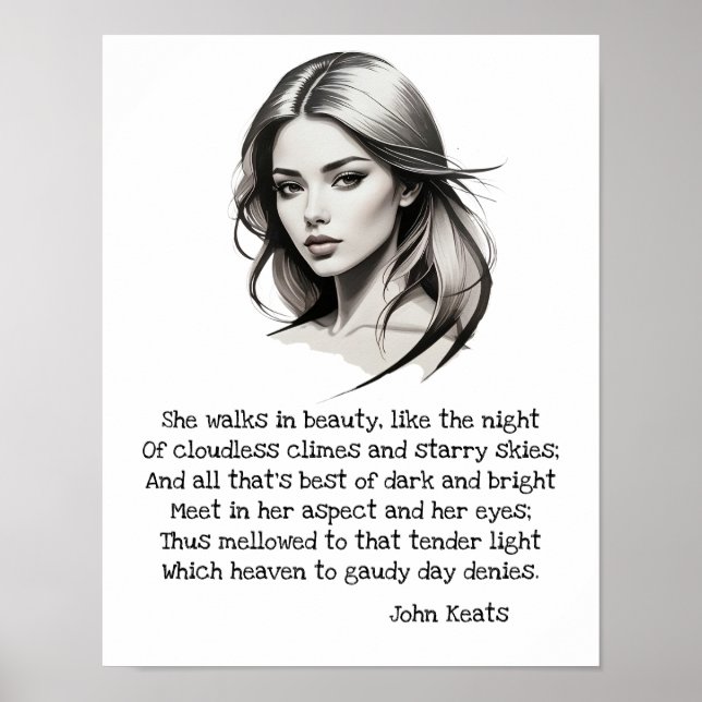 Sie geht in Schönheit Poster (Vorne)