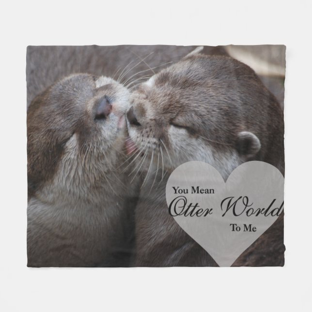 Sie gemeine Otter-Welt zu mir Otter-Liebe-Küssen Fleecedecke (Vorderseite (Horizontal))