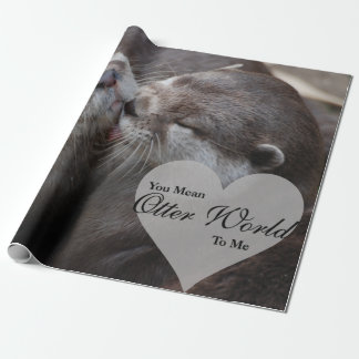 Sie gemeine Otter-Welt zu mir Otter-Liebe-Küssen Geschenkpapier
