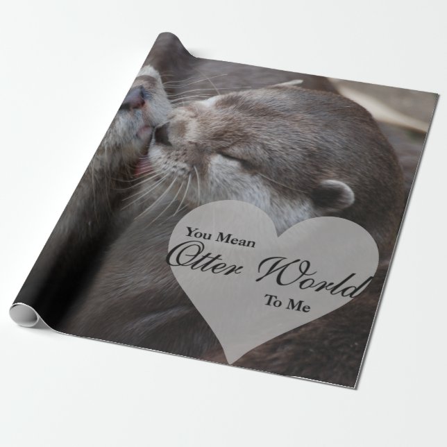 Sie gemeine Otter-Welt zu mir Otter-Liebe-Küssen Geschenkpapier (Ungerollt)