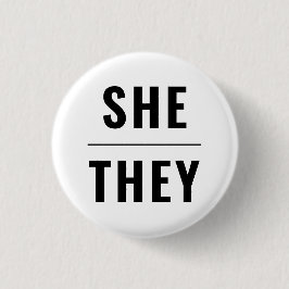 Sie Geschlecht Pronouns Schwarz-weiß lgbtq Stolz Button