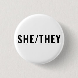 Sie Geschlecht Pronouns Schwarzweiß einfach Button
