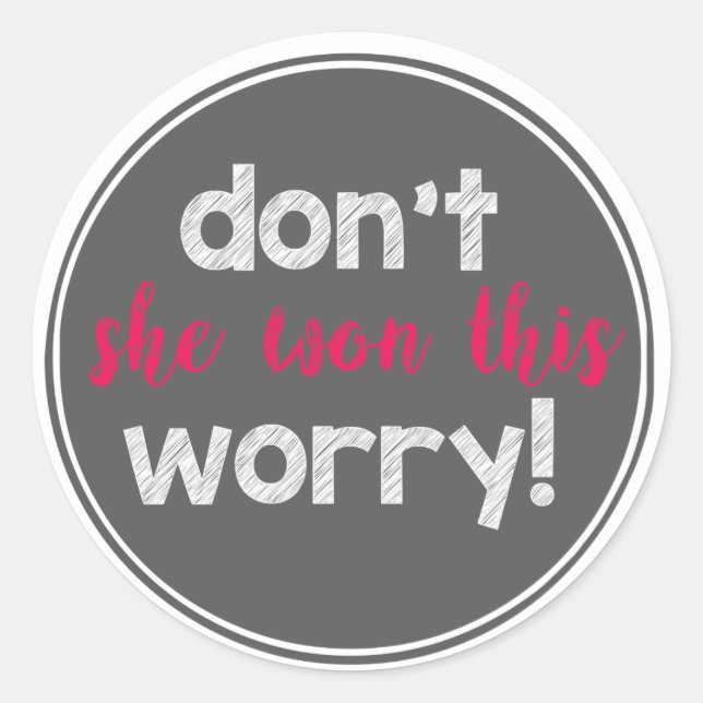 sie gewann diesen Aufkleber (Vorderseite)