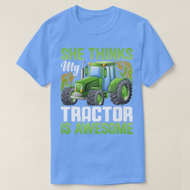 Sie glaubt, Traktor ist Phantastisch Funny Farm Ba T-Shirt (Design vorne)