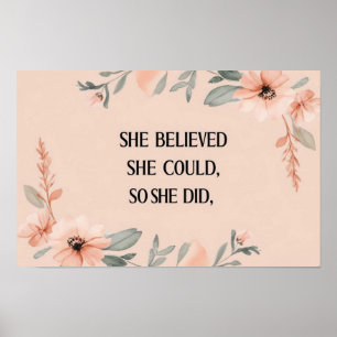 Sie glaubte, dass minimalistische Poster-Wildblume Poster