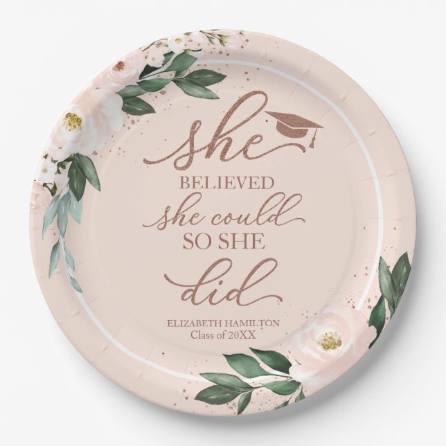 Sie glaubte, dass sie das Party "Grand Paper" Pappteller (Vorderseite)