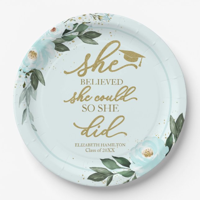 Sie glaubte, dass sie das Party "Grand Paper" Pappteller (Vorderseite)