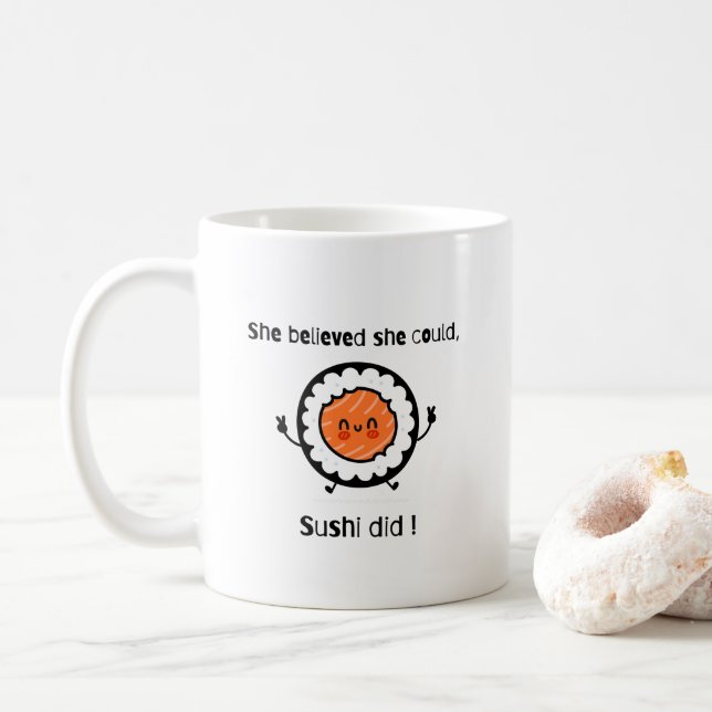 Sie glaubte, dass sie duschi dumme Wortschatzpisto Kaffeetasse (Mit Donut)