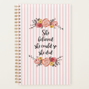 Sie glaubte, dass sie eine Blume mit rosa Streifen Planer
