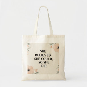 Sie glaubte, dass sie eine inspirierende Shopping- Tragetasche