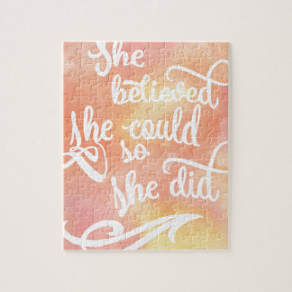 Sie glaubte, dass sie könnte, also sie tat puzzle