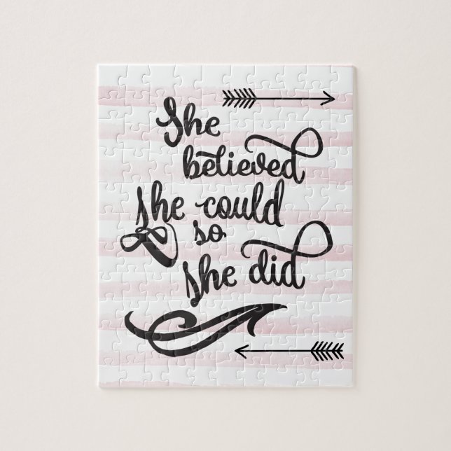 sie glaubte, dass sie könnte, also sie tat puzzle (Vertikal)