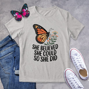 Sie glaubte, dass sie Schmetterling schlagen könne Tri-Blend Shirt