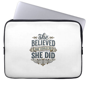 Sie glaubte, sie hat Vintage-Motivations-Shirt_1 Laptopschutzhülle