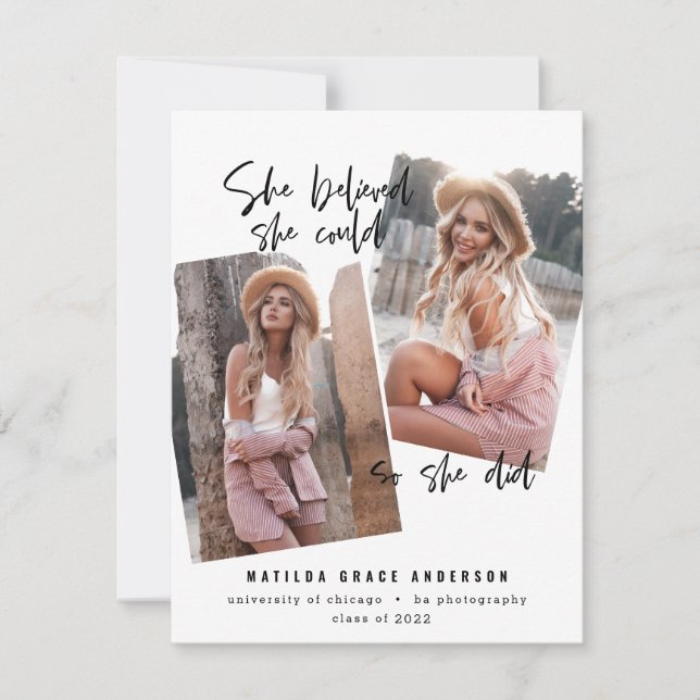 Sie glaubte, sie könne es, also tat sie Abschluss  (Vorderseite)