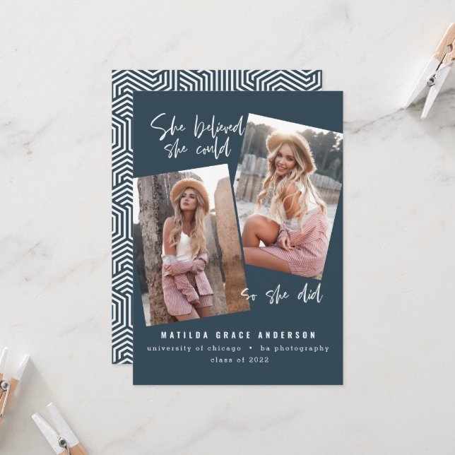 Sie glaubte, sie könne es, also tat sie Abschluss  (Vorderseite/Rückseite Beispiel)