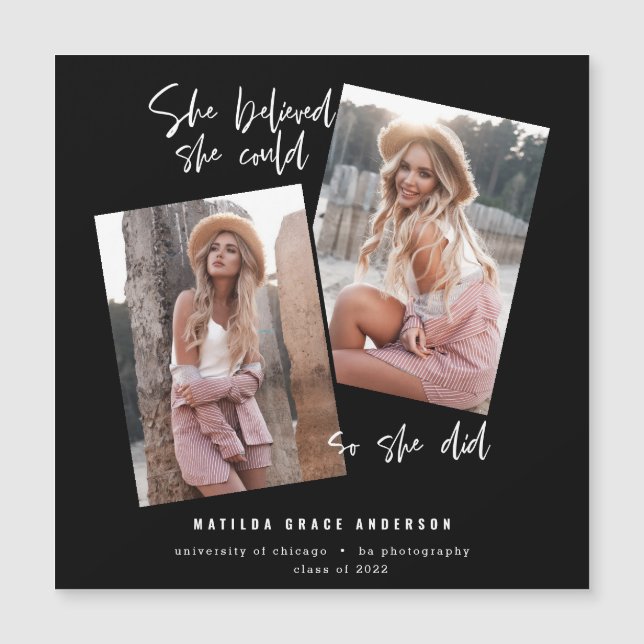 Sie glaubte, sie könne es, also tat sie Abschluss Magnetkarte (Vorderseite)