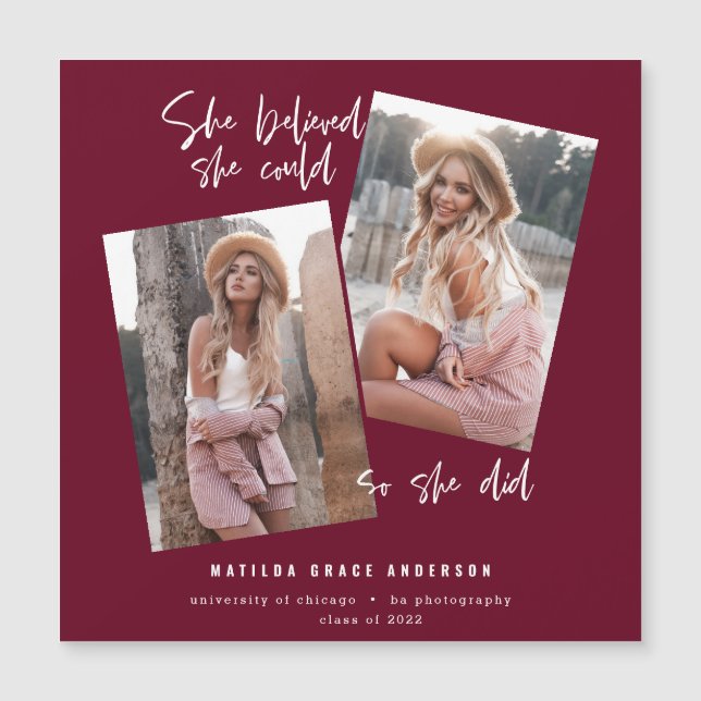 Sie glaubte, sie könne es, also tat sie Abschluss Magnetkarte (Vorderseite)