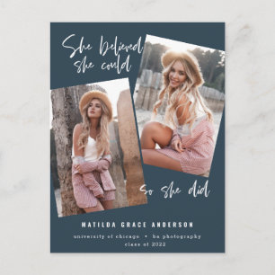 Sie glaubte, sie könne es schaffen, sodass sie Abs Postkarte