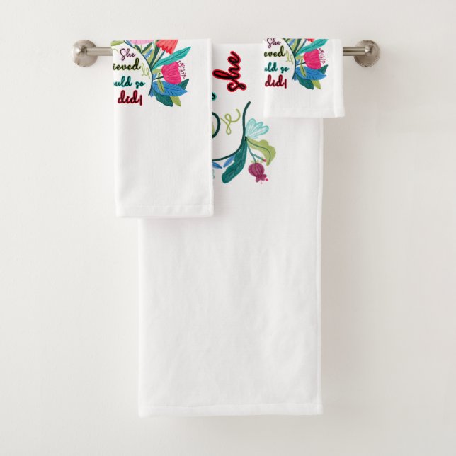 Sie glaubte, sie könnte also mit Blume schwänzen Badhandtuch Set (Insitu)