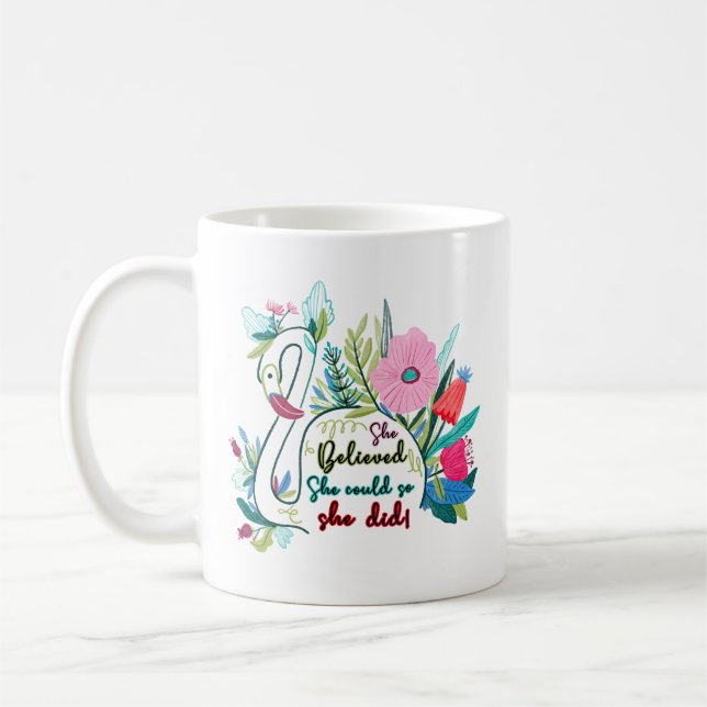 Sie glaubte, sie könnte also mit Blume schwänzen Kaffeetasse (Links)