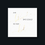 Sie glaubte, sie könnte also Zitat Inspiriert habe Leinwanddruck<br><div class="desc">In unserem Typografie-Zitat, das die Leinwand mit Stretchwänden bezeichnet, finden Sie das Zitat "Sie glaubt, sie könnte das tun." Angeglaubt und getan sind in einer schönen Kalligraphie Schrift reich mit Imitaten goldenen Folie, die schön kontrastiert mit der Erholung des Zitats in einem tiefen, reichen schwarzen modernen Sans Serif Schrift. Ein...</div>