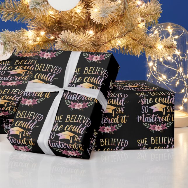 Sie glaubte, sie könnte es, also meisterte sie es  geschenkpapier (Feiertage)