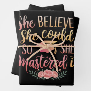 Sie glaubte, sie könnte es, also meisterte sie es geschenkpapier set