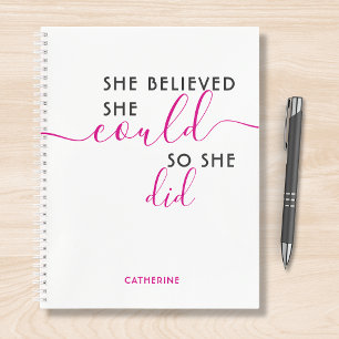 Sie glaubte, sie könnte es, also tat sie Personali Notizbuch