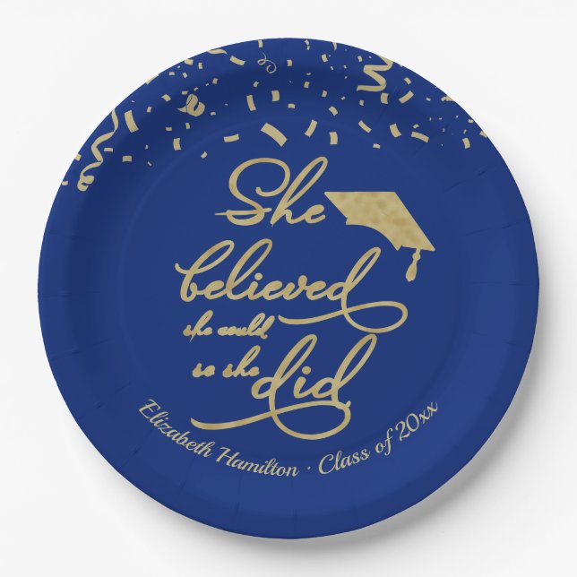 Sie glaubte, sie könnte es schaffen, also tat sie  pappteller (Vorderseite)