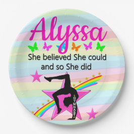 SIE GLAUBTE, SIE KÖNNTE GYMNAST DESIGN PAPPTELLER