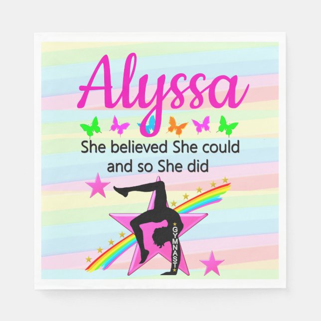 SIE GLAUBTE, SIE KÖNNTE GYMNAST DESIGN SERVIETTE (Vorderseite)