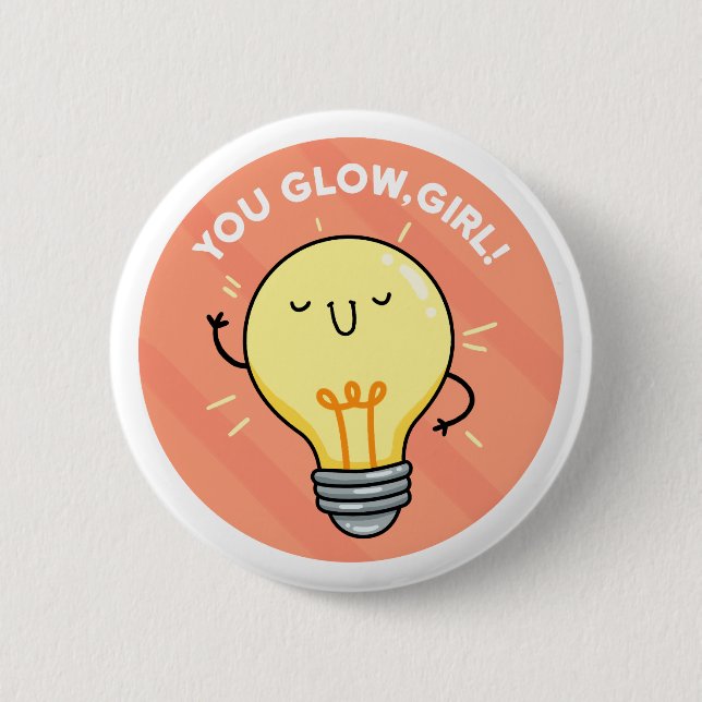 Sie Glow Girl Electric Pun Button Button (Vorderseite)