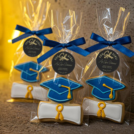 Sie Glow Girl Grad Yellow Neon Script Abschluss Runder Aufkleber