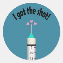 Sie Got die Covid 19 Impfstoff Shot Herzlichen Glü Runder Aufkleber