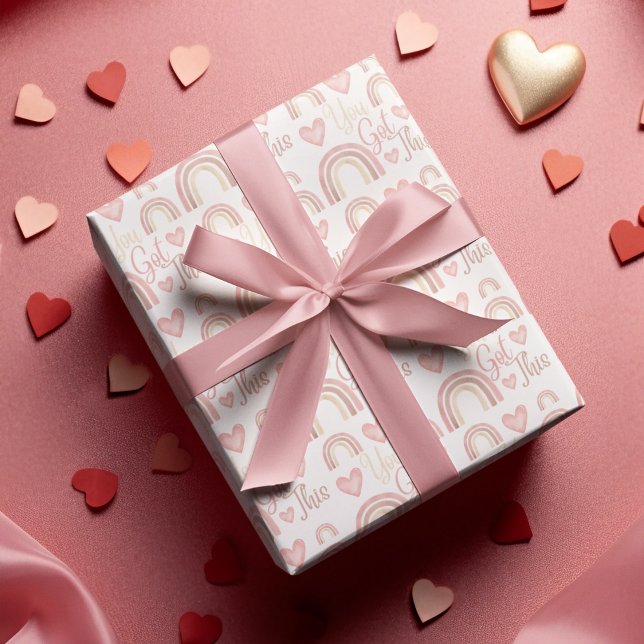 Sie Got diese Rainbow Wrapping Paper Sheets Geschenkpapier Set (Empower someone special with these "You got this" rainbow wrapping paper sheets! )