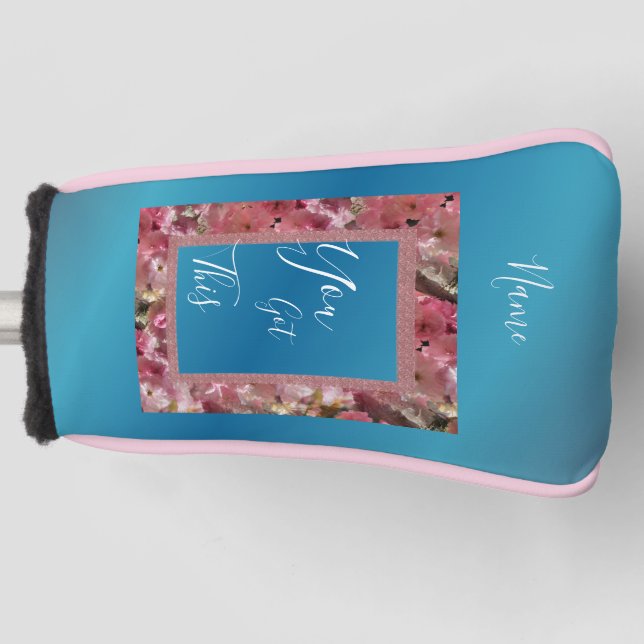 Sie Got diese rosa Frühlingsblüten Inspiration Golf Headcover (Vorderseite)