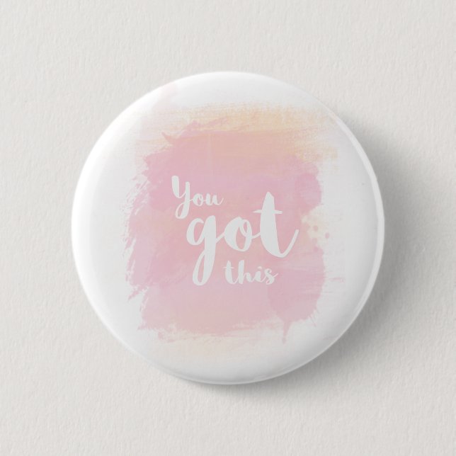Sie got diese rosa Kalligraphiewasserfarbe Button (Vorderseite)