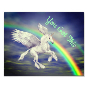 Sie Got dieses fliegende Einhorn Regenbogen Inspir Fotodruck