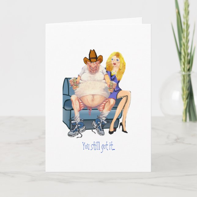 Sie got es noch… Manngeburtstag Karte (Vorderseite)