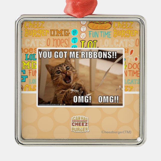 Sie got mich Bänder!! Ornament Aus Metall (Vorne)