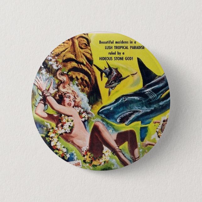 Sie Götter von Haifisch Reff Filmknopf 2 (Mädchen Button (Vorderseite)