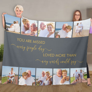 Sie haben 10 Foto Collage Graue Erinnerung verpass Fleecedecke