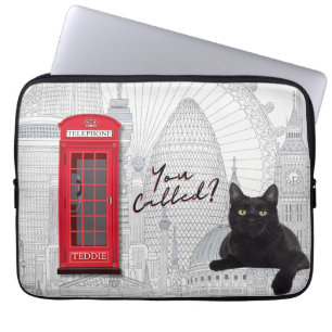 'Sie haben angerufen?' Anpassbare London-Katze-Rot Laptopschutzhülle