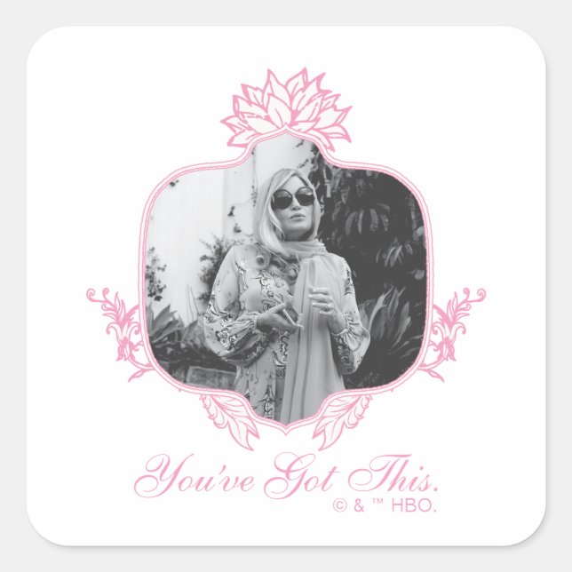 Sie haben das Got - die weiße Lotus Quadratischer Aufkleber (Vorderseite)