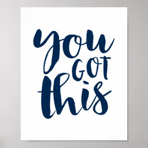 Sie haben das GOT, Navy Blue motivierend Poster
