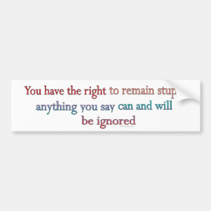 Sie haben das Recht, dumm zu bleiben Autoaufkleber