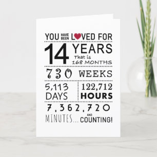 Sie haben die 14. Geburtstagskarte geliebt Dankeskarte
