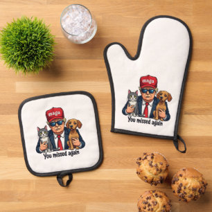 Sie haben die Wahl von Trump für Haustiere wieder  Ofenhandschuh & Topflappen-Set