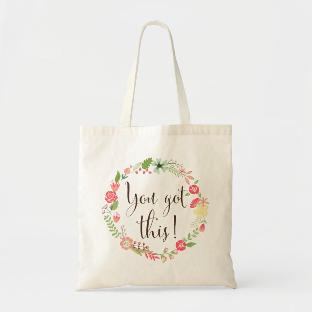 Sie haben dieses Skript Got | Floral Wreath Tote B Tragetasche (Vorne)